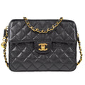 CHANEL 1991-1994 Pocket Camera Bag Small Black Caviar