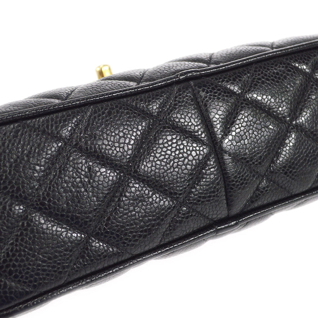 CHANEL 1991-1994 Pocket Camera Bag Small Black Caviar
