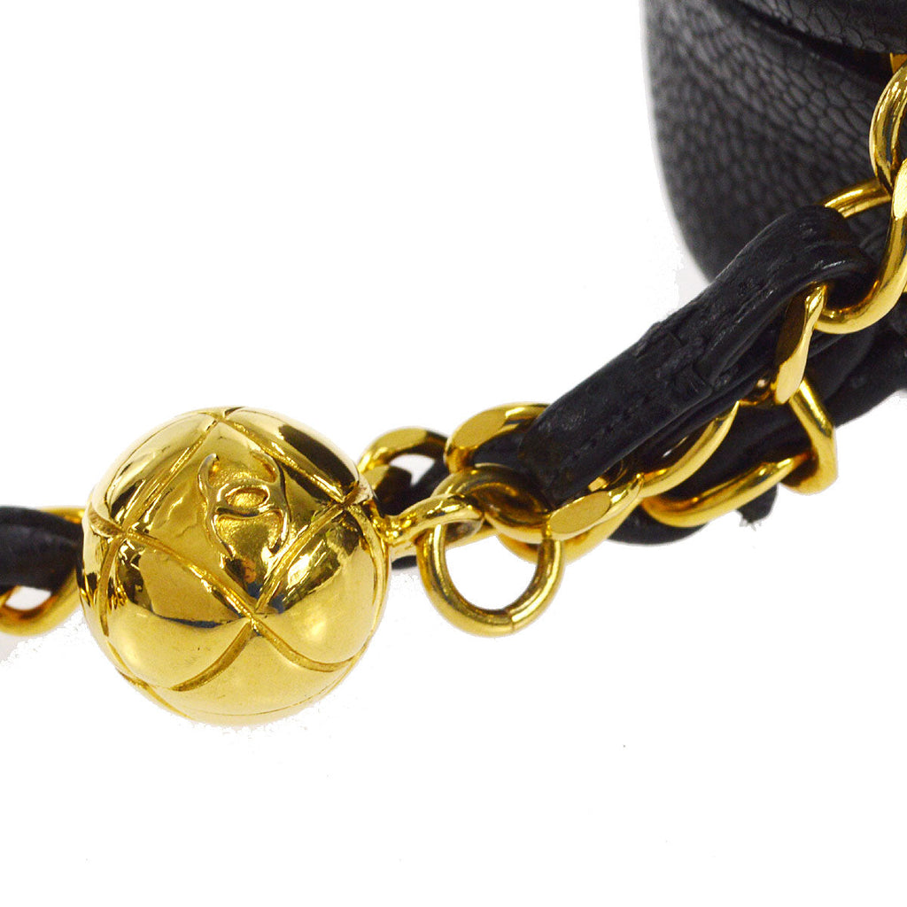CHANEL 1991-1994 Pocket Camera Bag Small Black Caviar