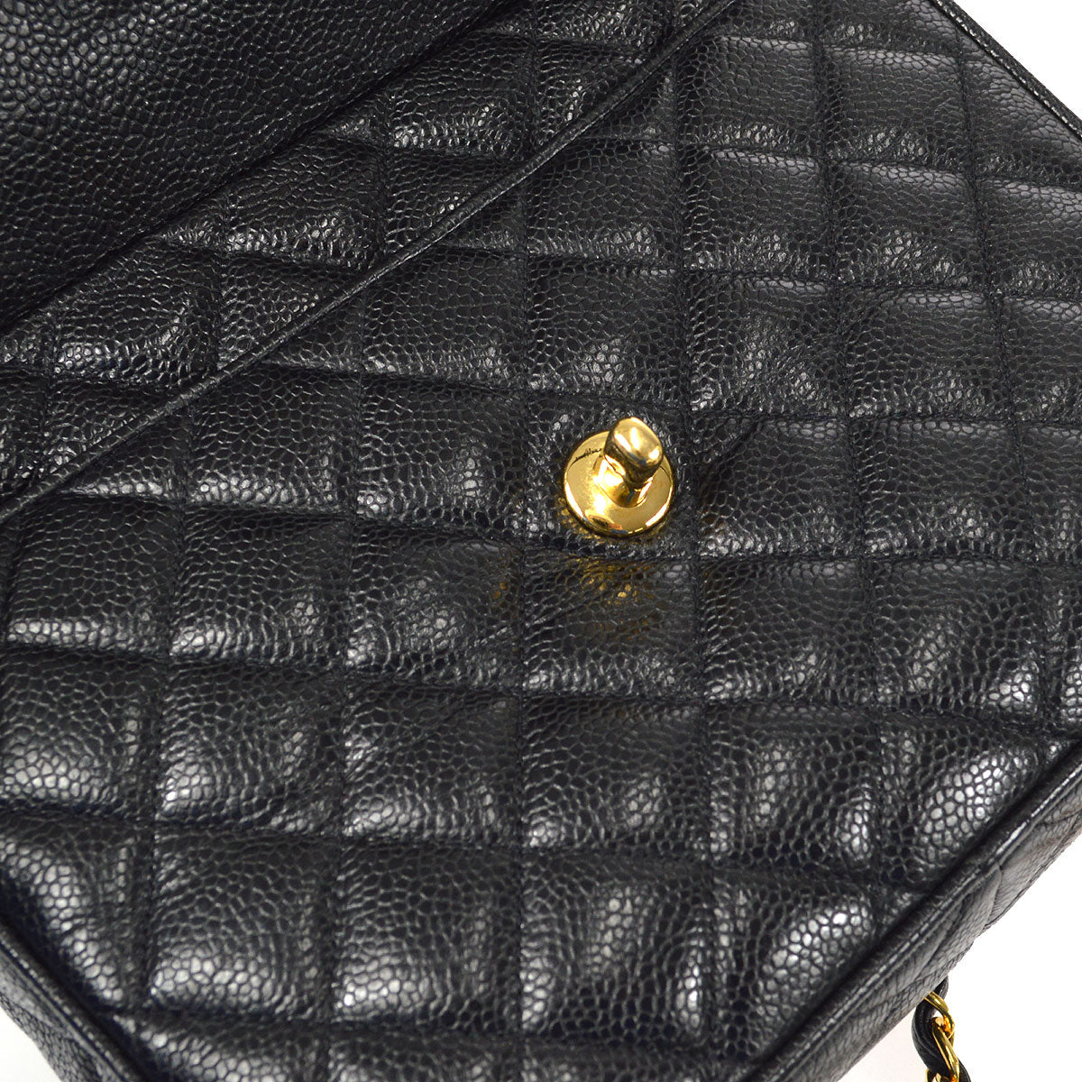 CHANEL 1991-1994 Pocket Camera Bag Small Black Caviar