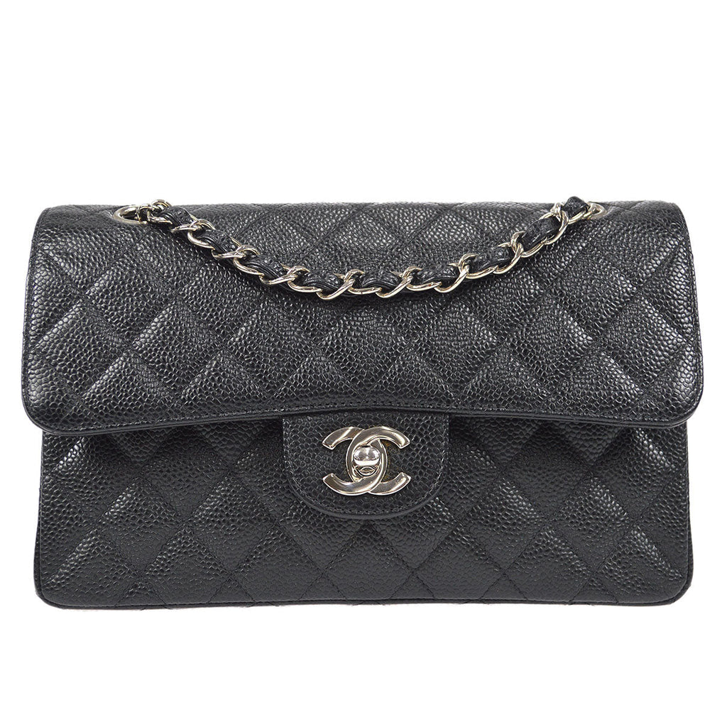 CHANEL 1997-1999 Classic Double Flap Small Black Caviar
