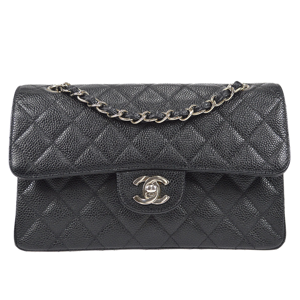 CHANEL 1997-1999 Classic Double Flap Small Black Caviar