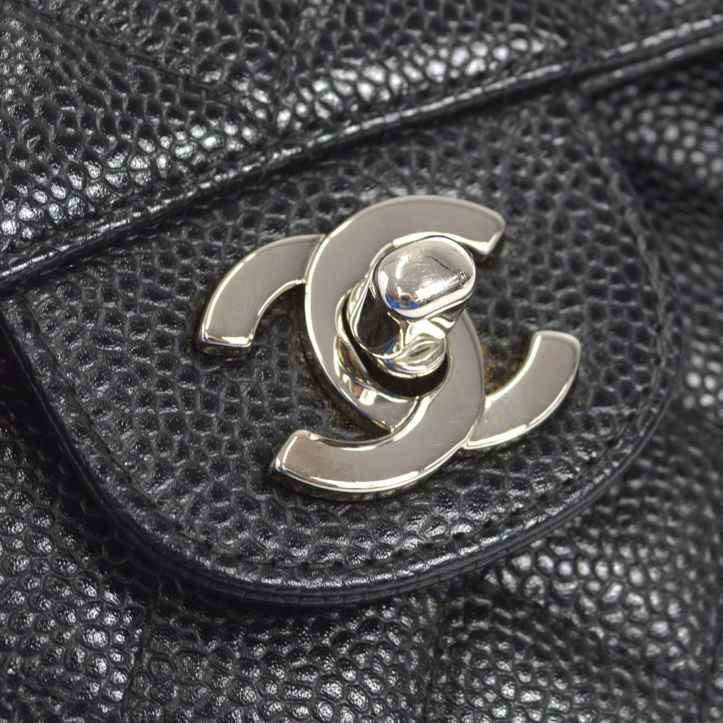CHANEL 1997-1999 Classic Double Flap Small Black Caviar