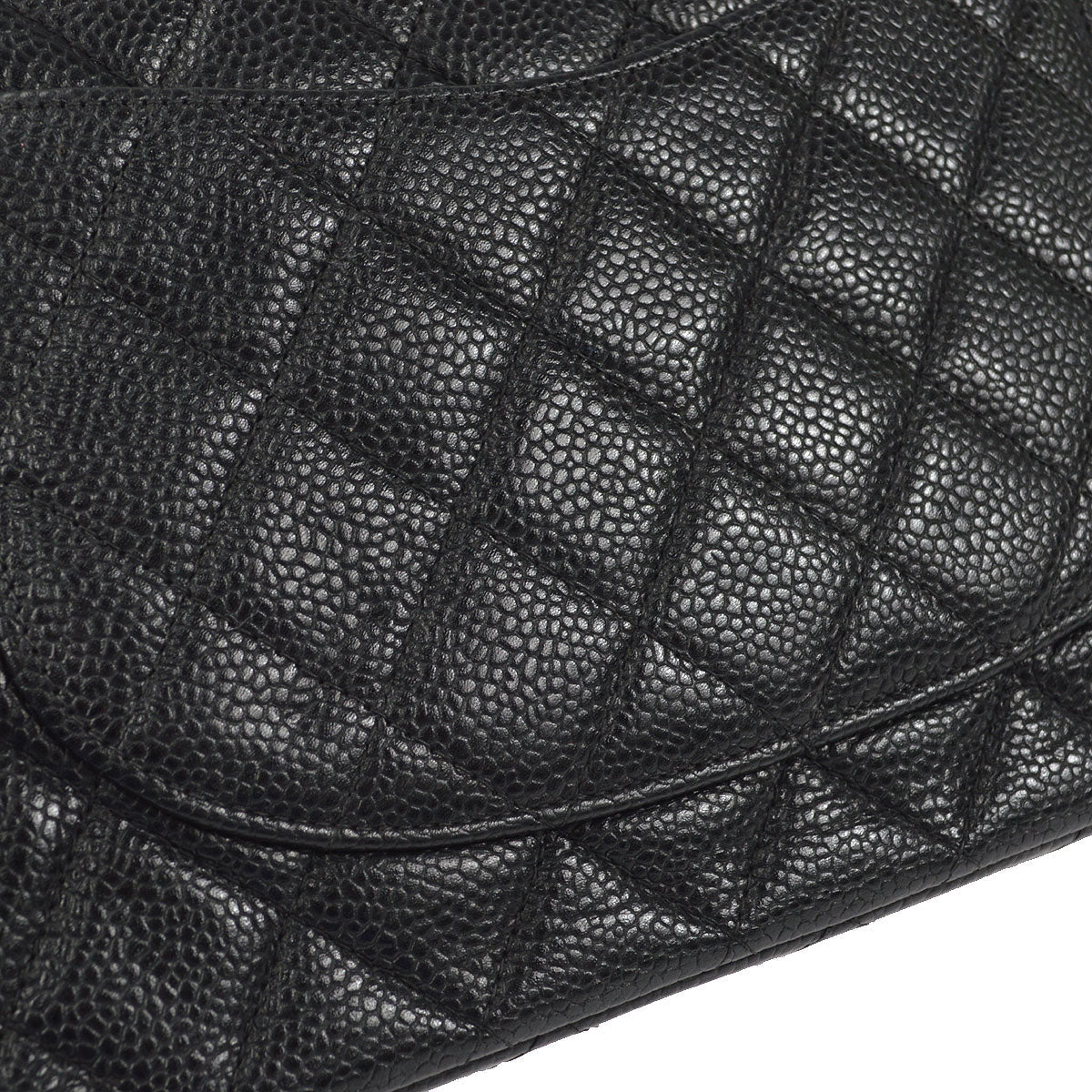 CHANEL 2000-2001 Classic Double Flap Medium SHW Black Caviar