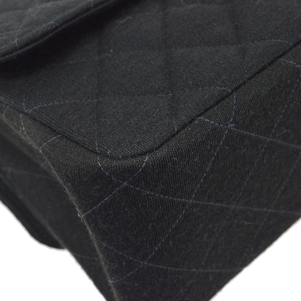 CHANEL 1996-1997 Double Side Classic Flap Medium SHW Black Jersey