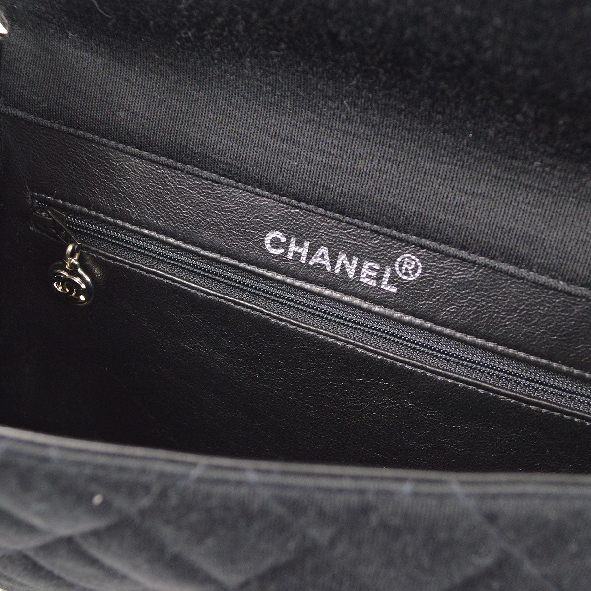 CHANEL 1996-1997 Double Side Classic Flap Medium SHW Black Jersey