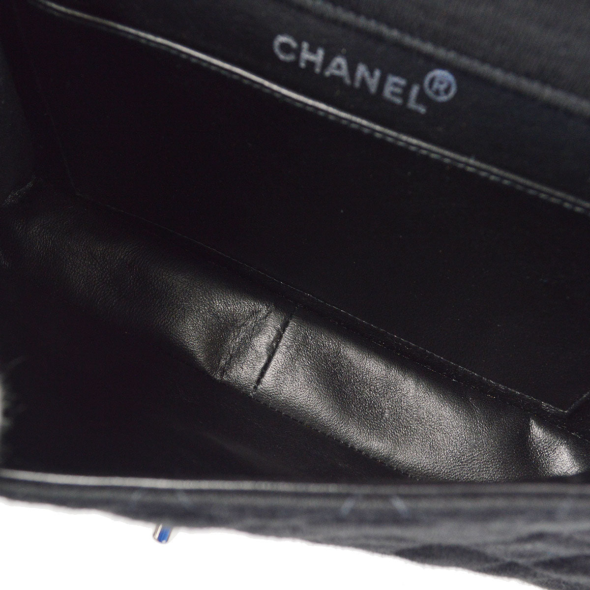 CHANEL 1996-1997 Double Side Classic Flap Medium SHW Black Jersey