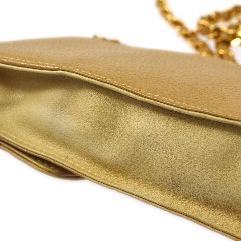 CHANEL 1994-1996 Timeless Phone Case Beige Caviar