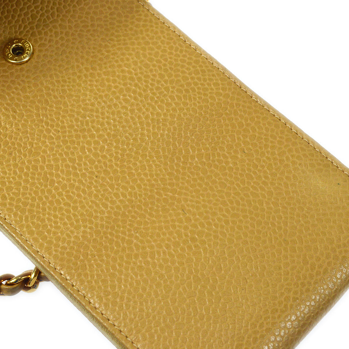 CHANEL 1994-1996 Timeless Phone Case Beige Caviar