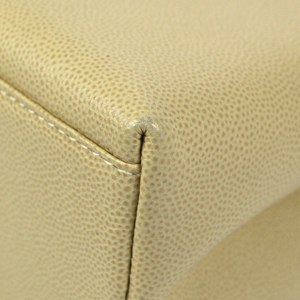 CHANEL 1998 Handbag Ivory Caviar
