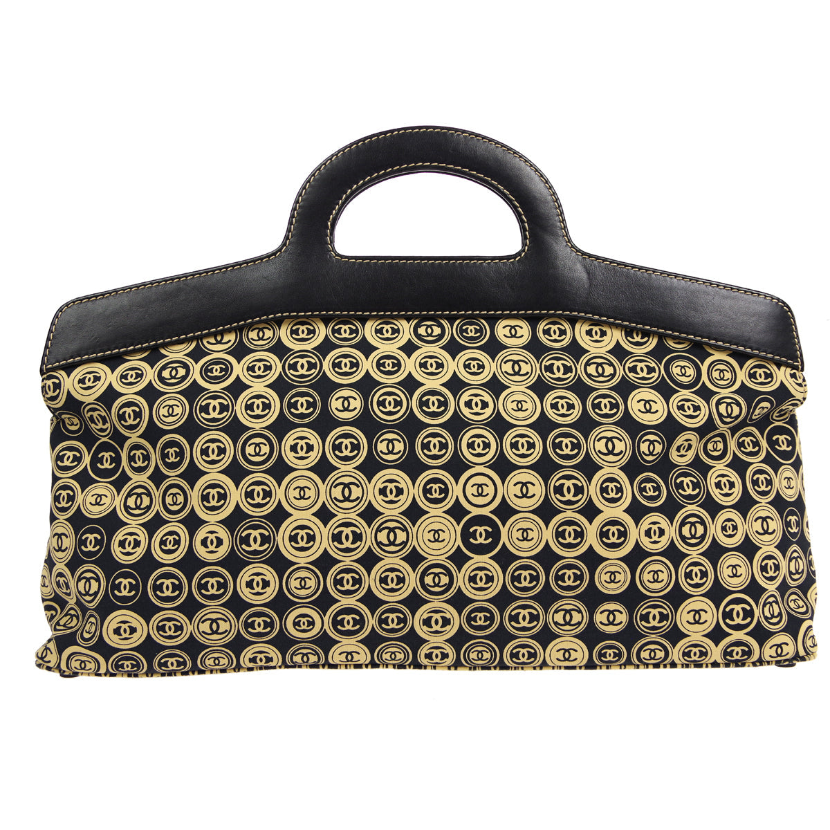 CHANEL 2003 COCO Print fabric top handle frame