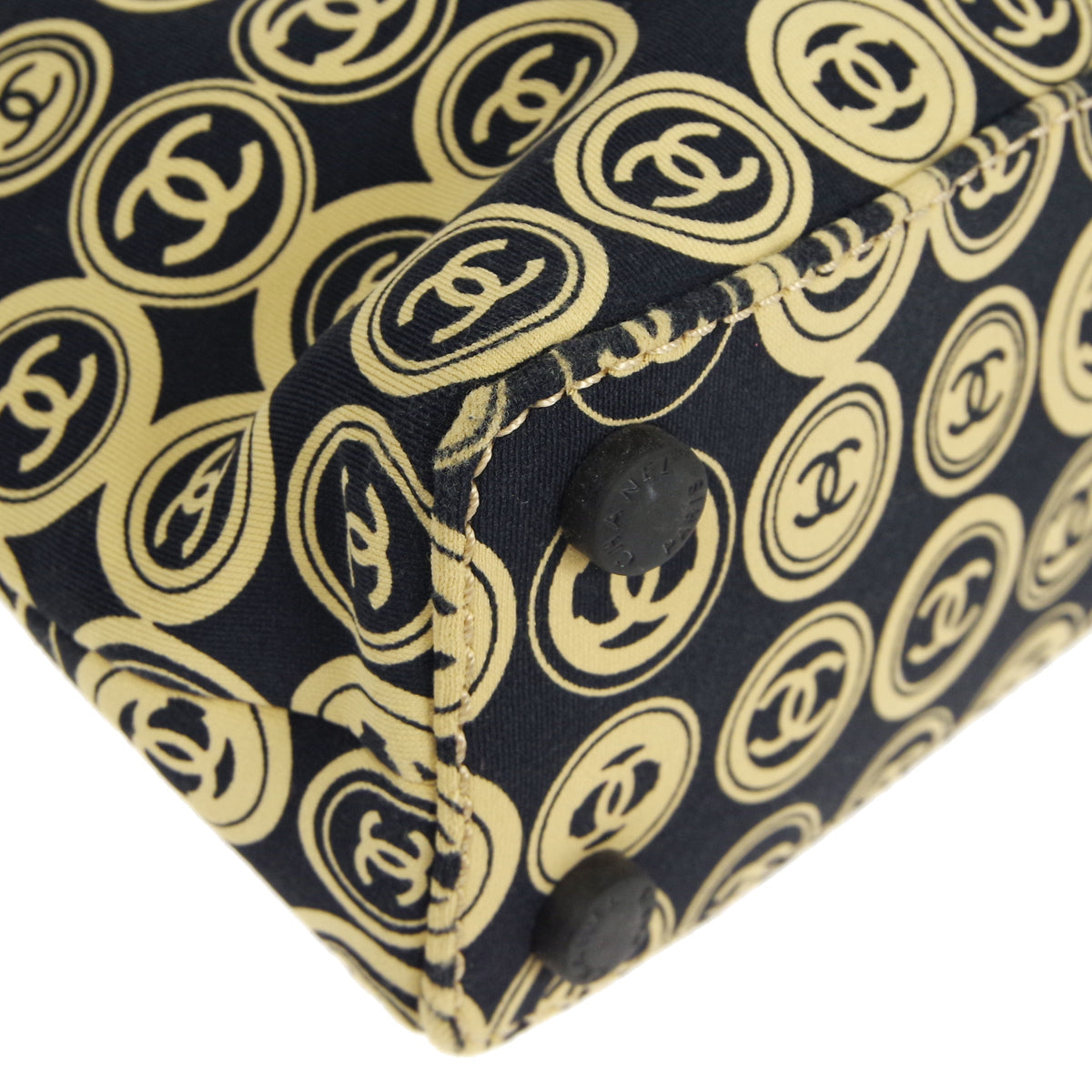 CHANEL 2003 COCO Print fabric top handle frame