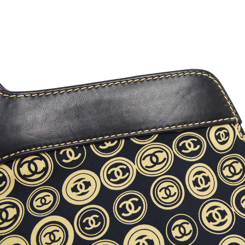 CHANEL 2003 COCO Print fabric top handle frame