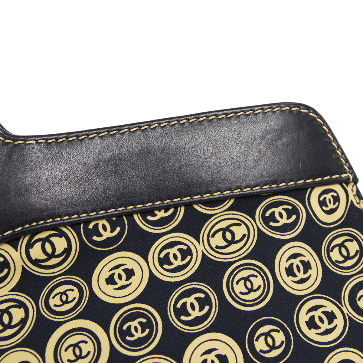 CHANEL 2003 COCO Print fabric top handle frame