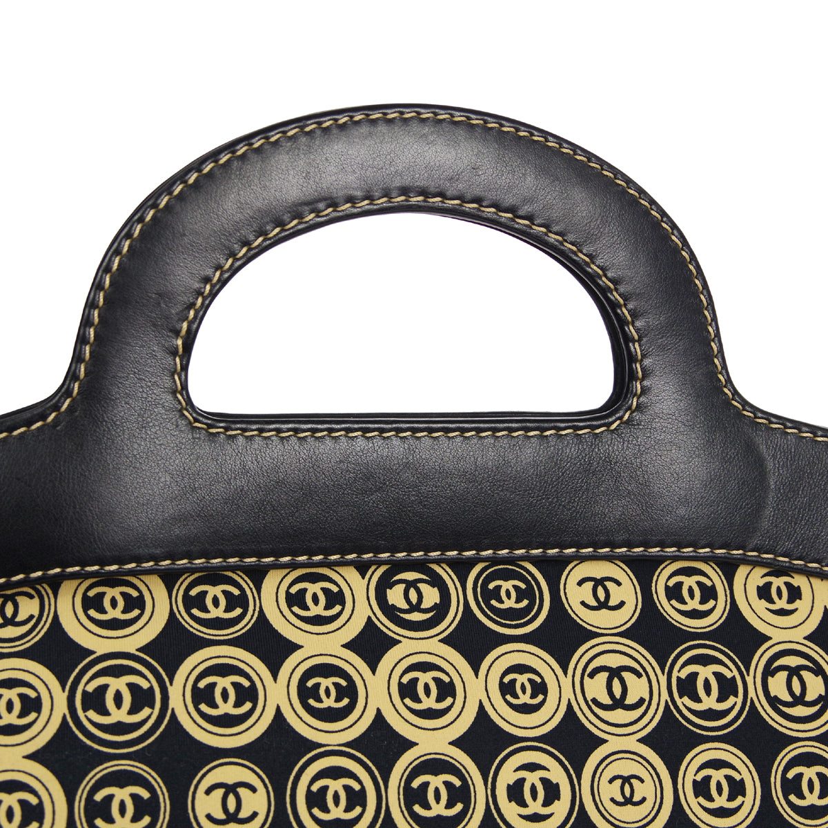 CHANEL 2003 COCO Print fabric top handle frame