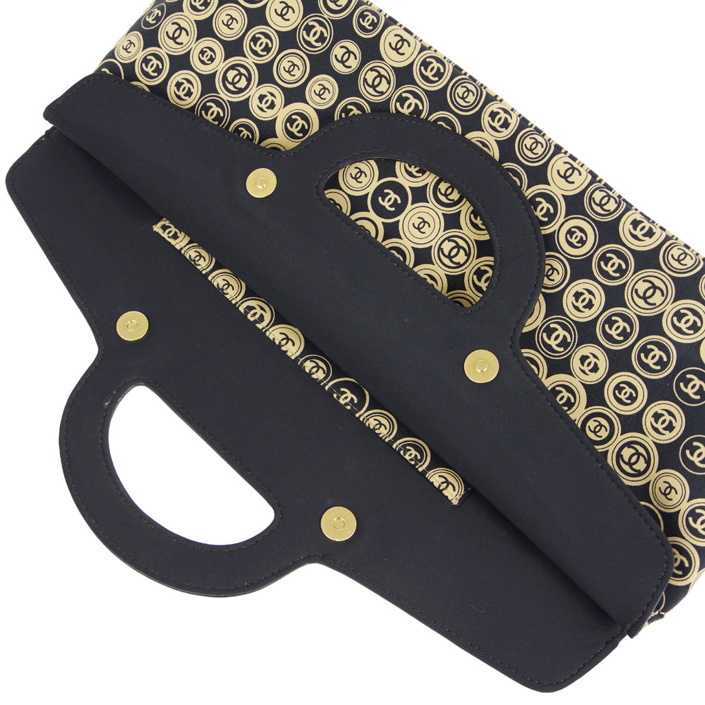 CHANEL 2003 COCO Print fabric top handle frame