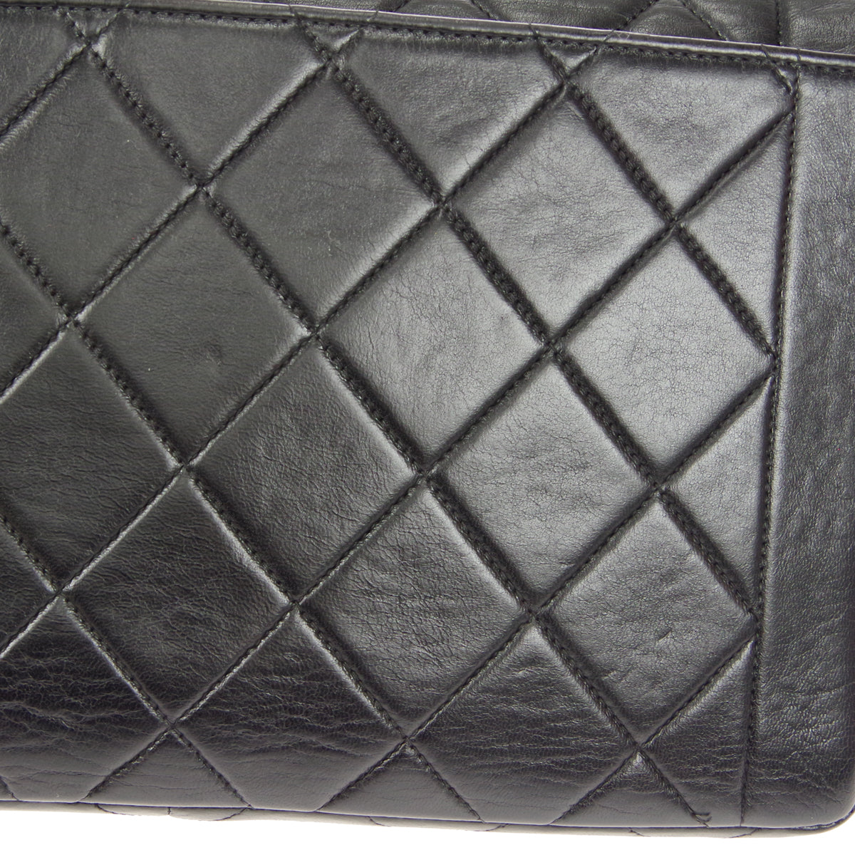 CHANEL Classic Flap Double Chain Shoulder Bag Black Lambskin
