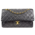 CHANEL 2000-2001 Classic Double Flap Medium Black Lambskin
