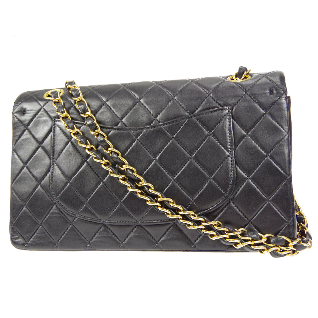CHANEL 2000-2001 Classic Double Flap Medium Black Lambskin
