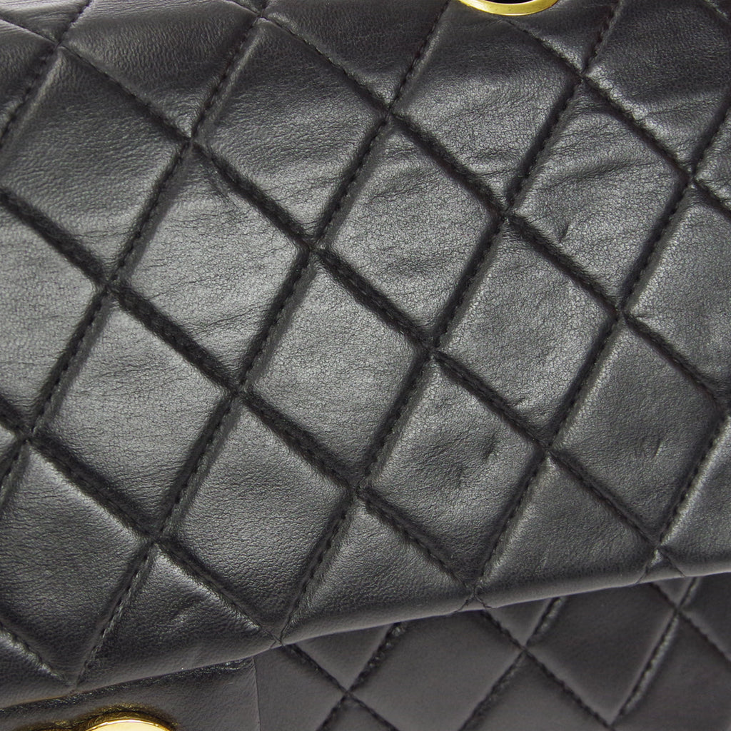 CHANEL 2000-2001 Classic Double Flap Medium Black Lambskin
