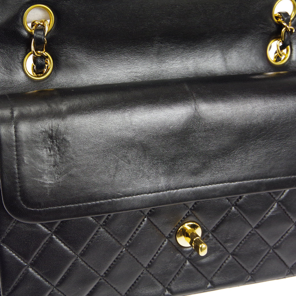 CHANEL 2000-2001 Classic Double Flap Medium Black Lambskin