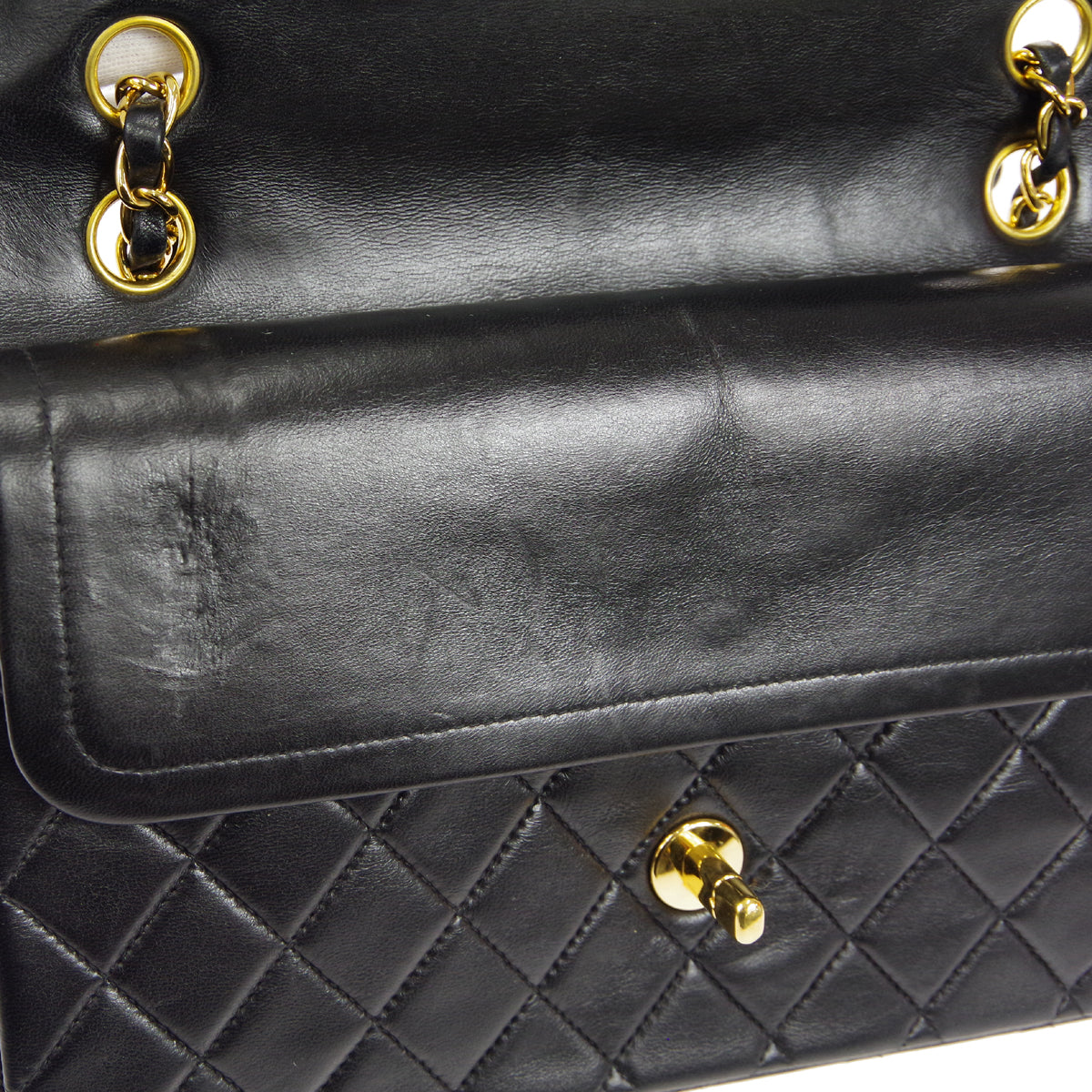 CHANEL 2000-2001 Classic Double Flap Medium Black Lambskin