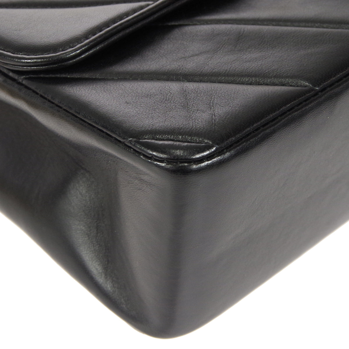 CHANEL 1994-1996 Chevron Handbag Black Lambskin