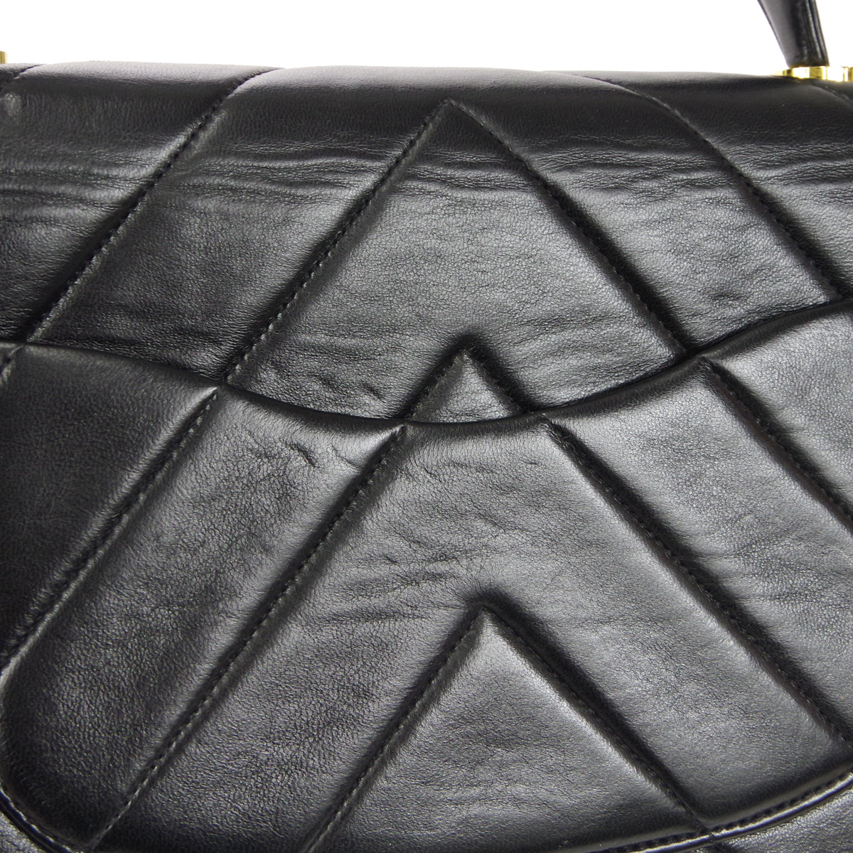 CHANEL 1994-1996 Chevron Handbag Black Lambskin