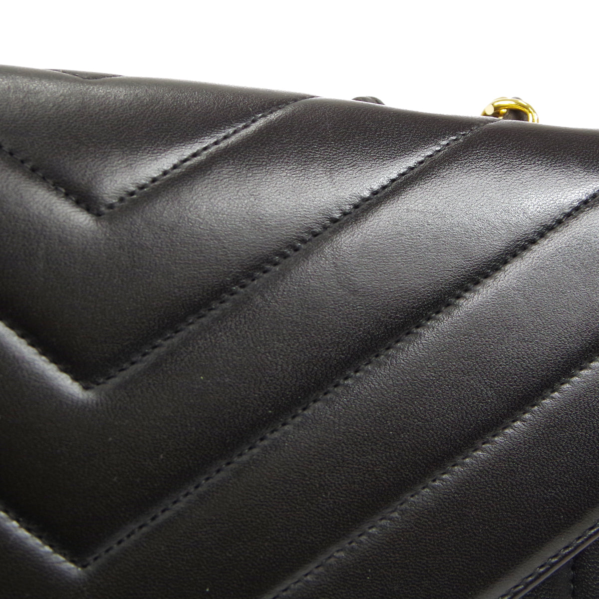CHANEL V Stitch Mademoiselle Double Chain Shoulder Bag Lambskin