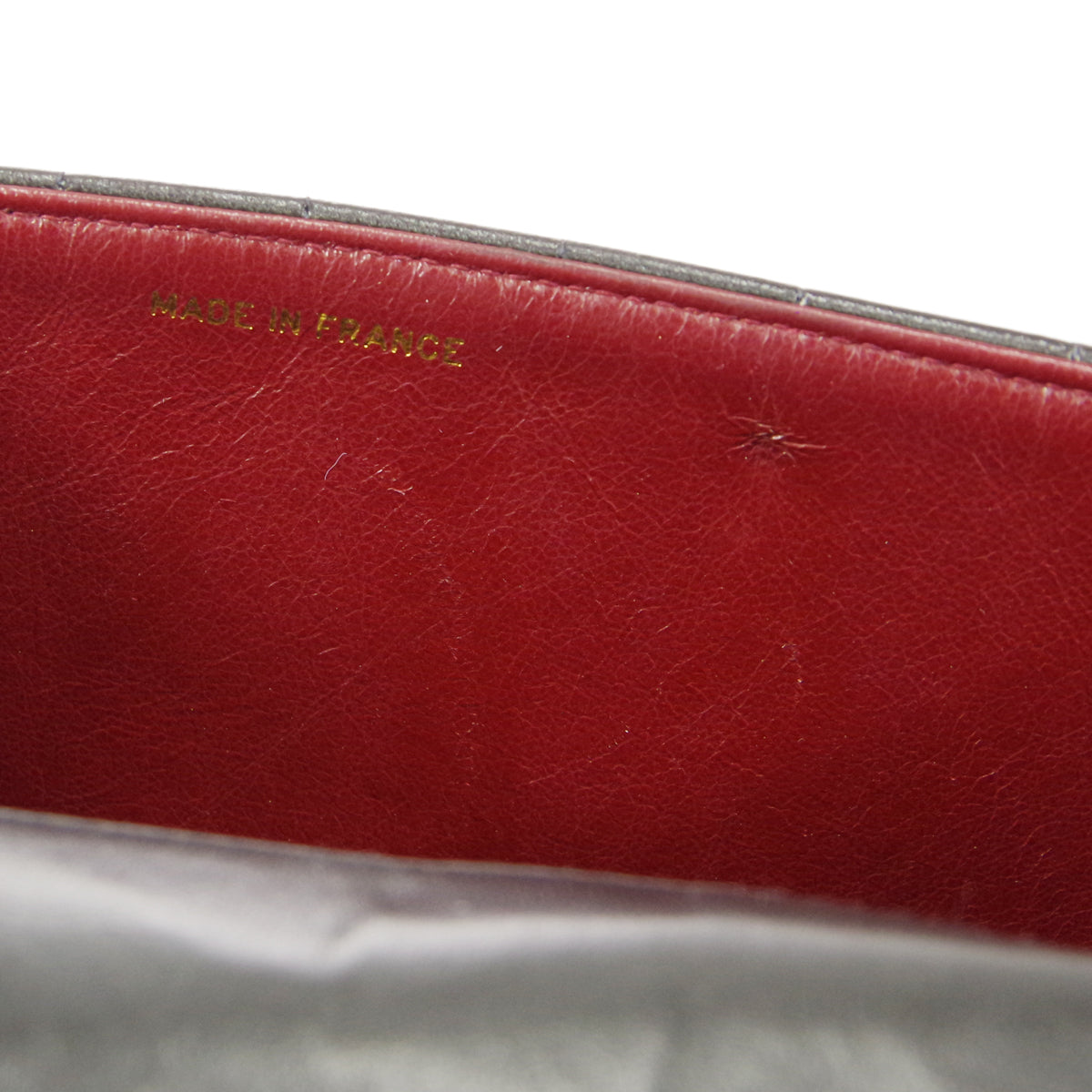 CHANEL V Stitch Mademoiselle Double Chain Shoulder Bag Lambskin