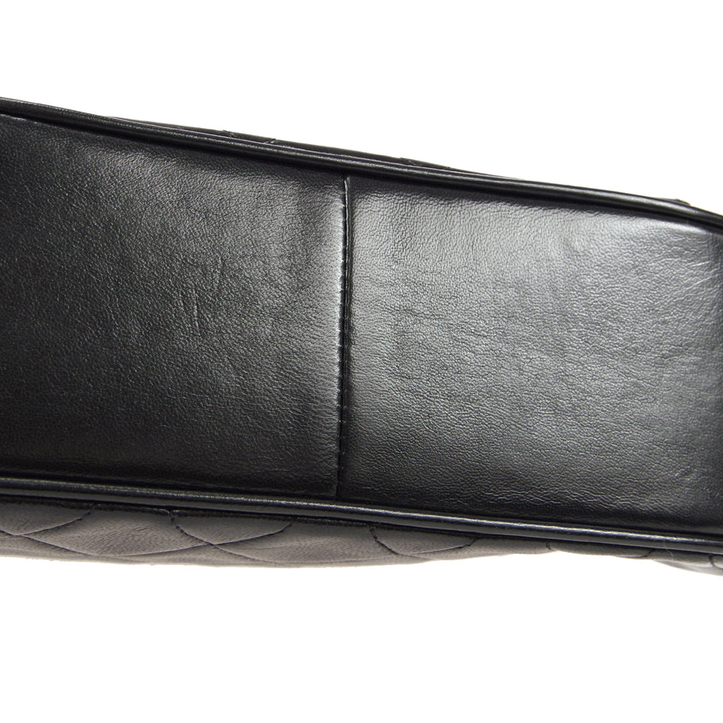 CHANEL 1994-1996 Round Flap Small Black Lambskin