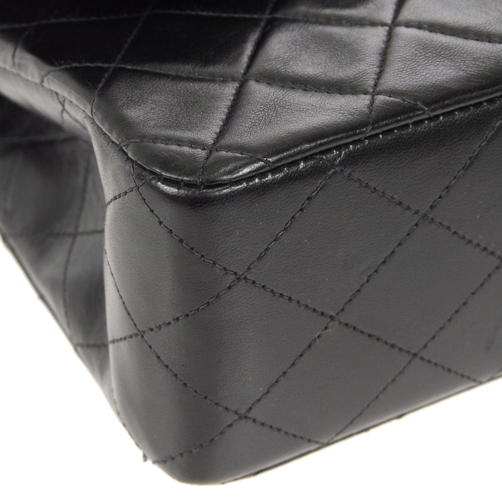 CHANEL 1997-1999 Classic Double Flap Medium Black Lambskin