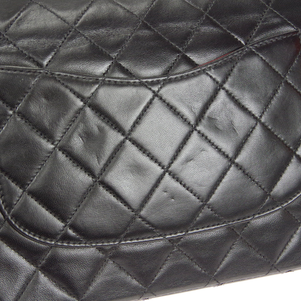 CHANEL 1997-1999 Classic Double Flap Medium Black Lambskin