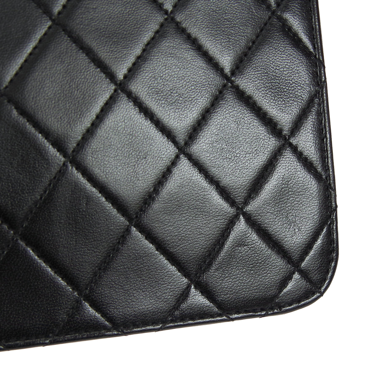 CHANEL 1996-1997 CC Pushlock Half Flap Medium Black Lambskin