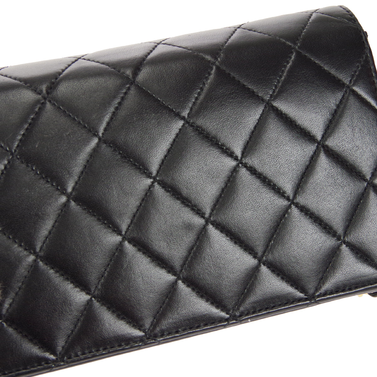 CHANEL Full Flap Chain Shoulder Bag Black Lambskin
