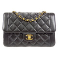 CHANEL 1994-1996 Border Flap Small Black Lambskin