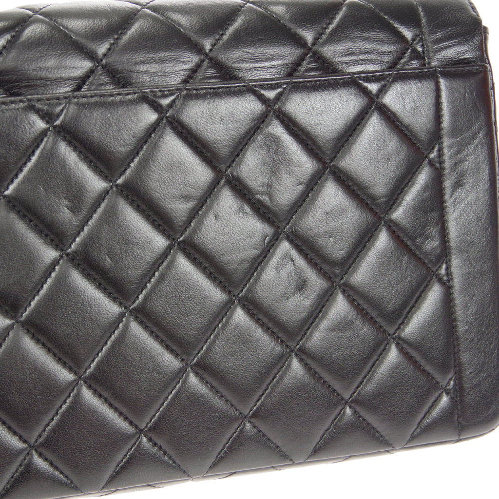 CHANEL 1994-1996 Border Flap Small Black Lambskin