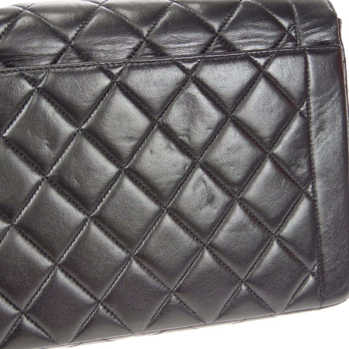 CHANEL 1994-1996 Border Flap Small Black Lambskin