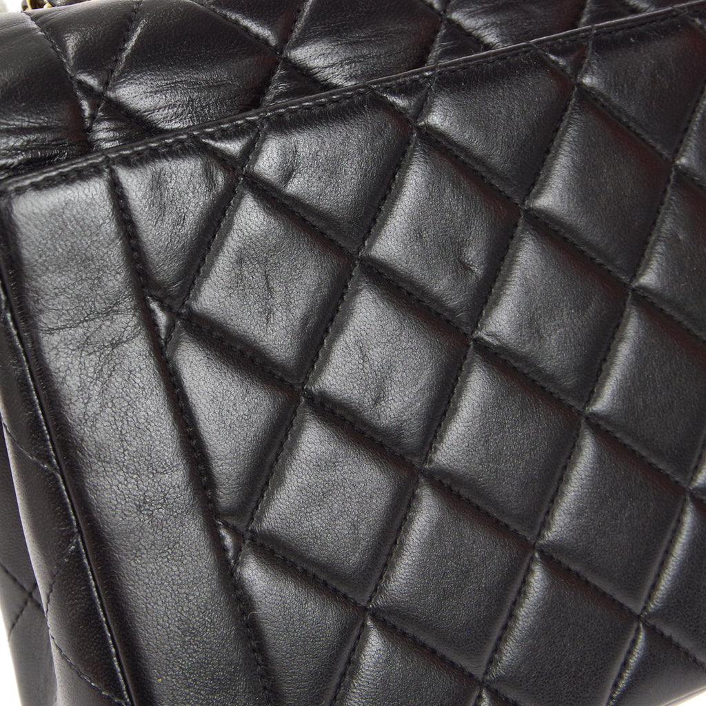 CHANEL 1994-1996 Border Flap Small Black Lambskin