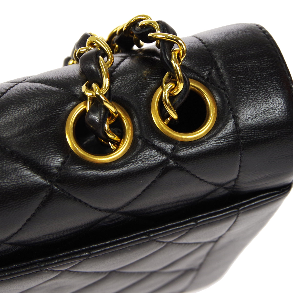 CHANEL 1994-1996 Border Flap Small Black Lambskin