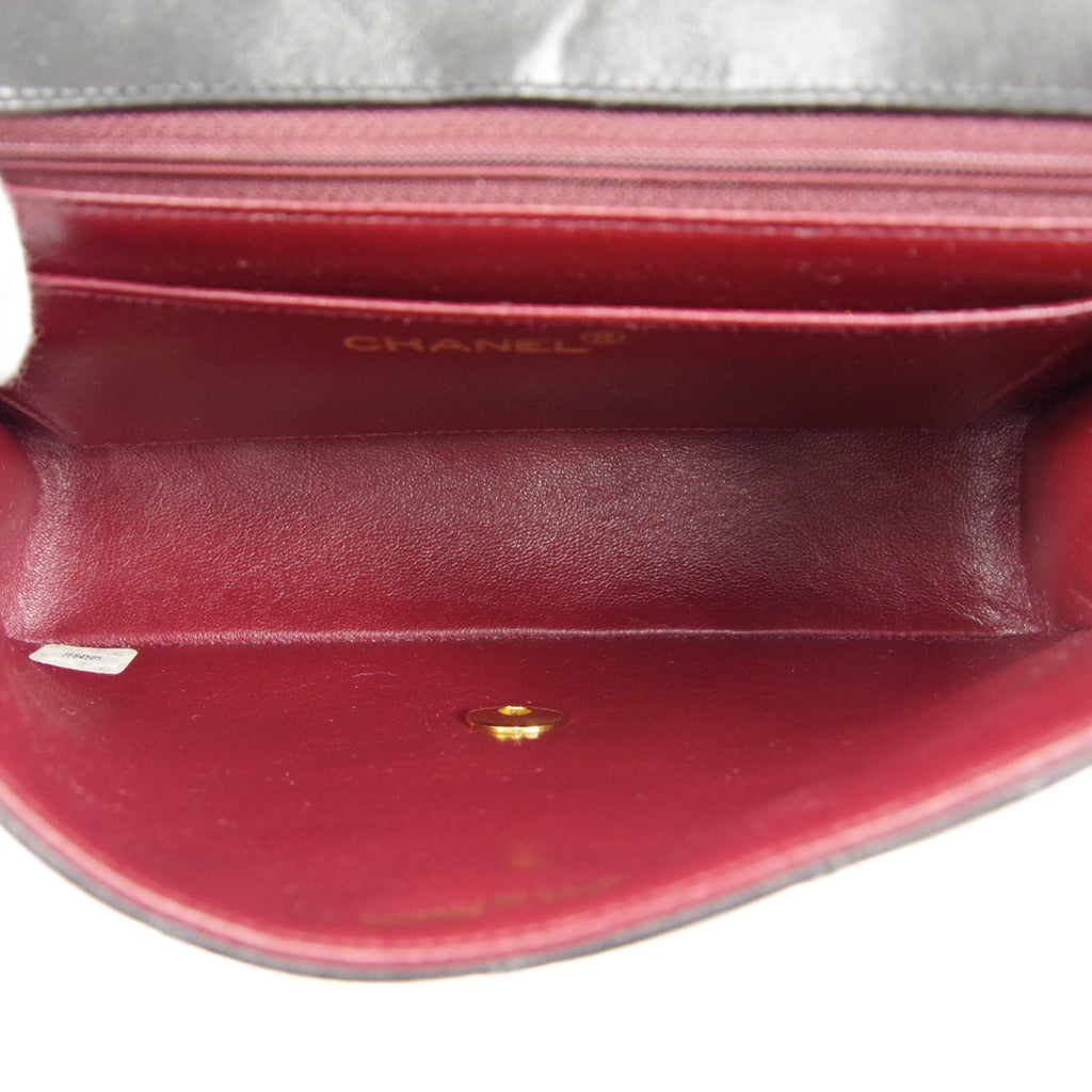 CHANEL 1994-1996 Border Flap Small Black Lambskin