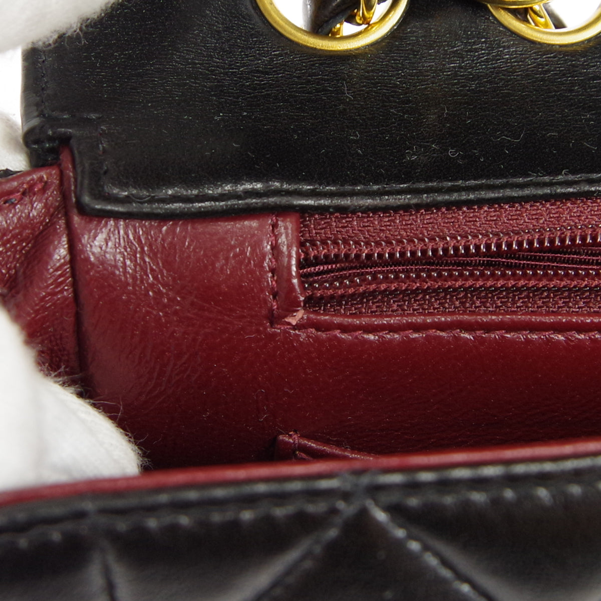 CHANEL 1994-1996 Border Flap Small Black Lambskin