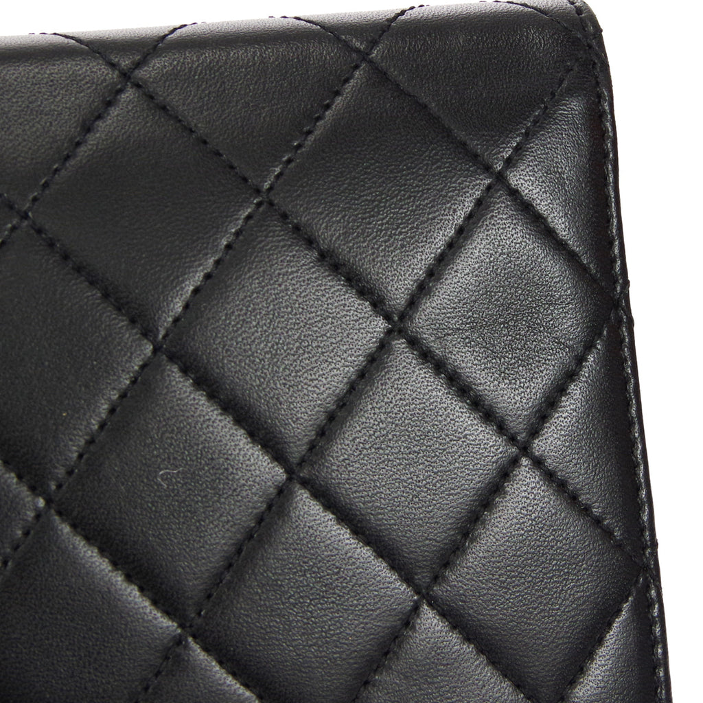 CHANEL 1997-1999 Pushlock Full Flap Small Black Lambskin