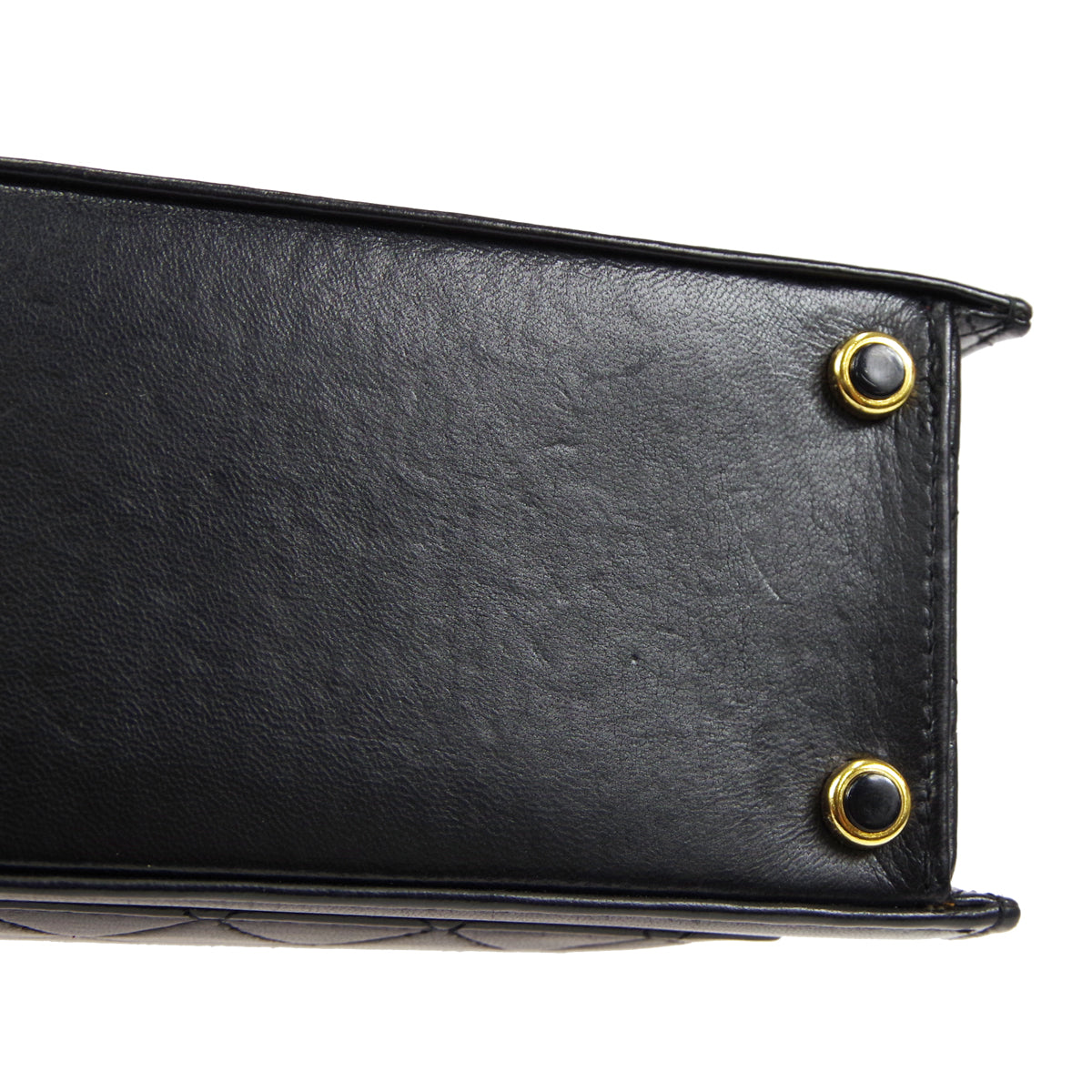 CHANEL 1989-1991 Trapezoid Flap Small & Pouch Set Black Lambskin