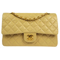 CHANEL 2000-2001 Classic Double Flap Medium Beige Lambskin
