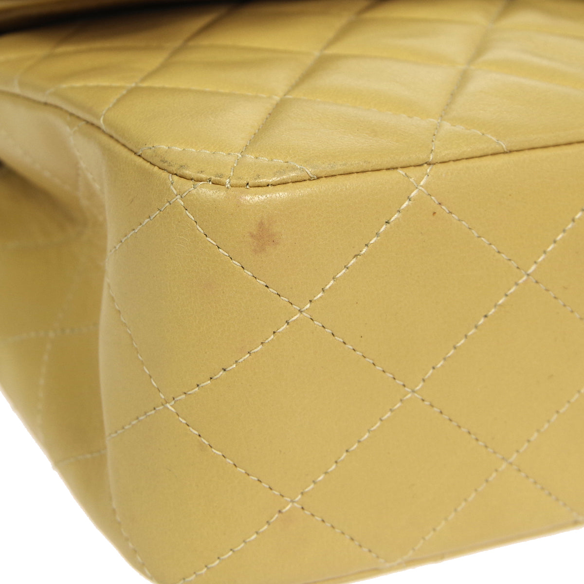 CHANEL 2000-2001 Classic Double Flap Medium Beige Lambskin