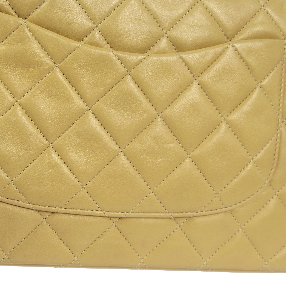 CHANEL 2000-2001 Classic Double Flap Medium Beige Lambskin