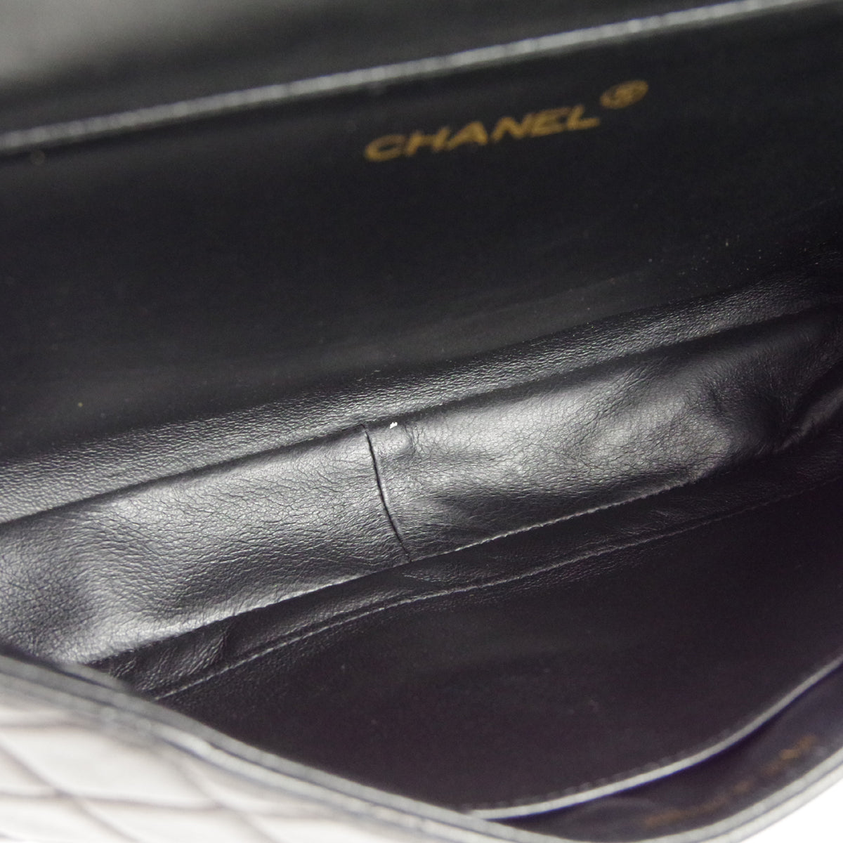 CHANEL Classic Both Side Flap Medium Handbag Black Lambskin