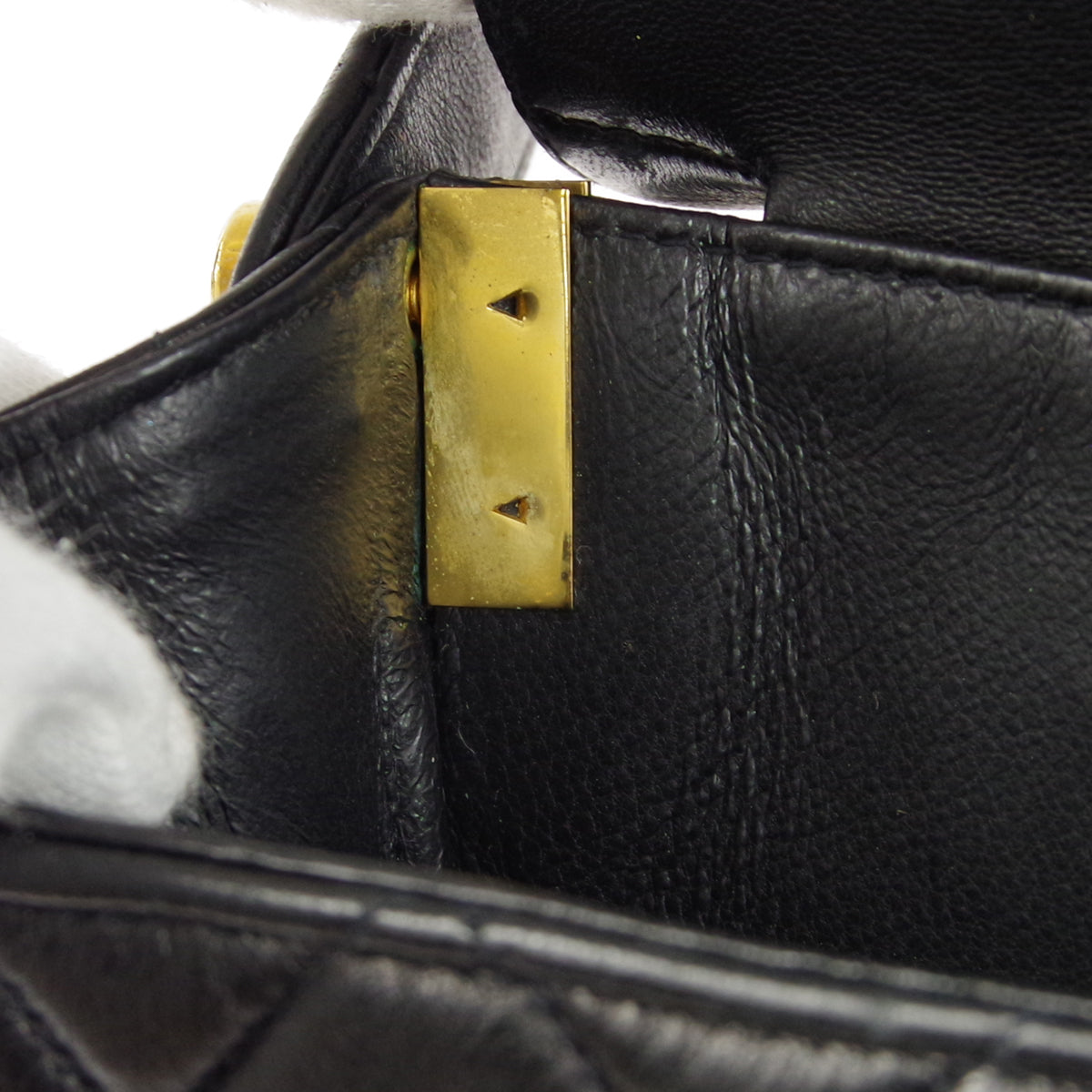 CHANEL Classic Both Side Flap Medium Handbag Black Lambskin