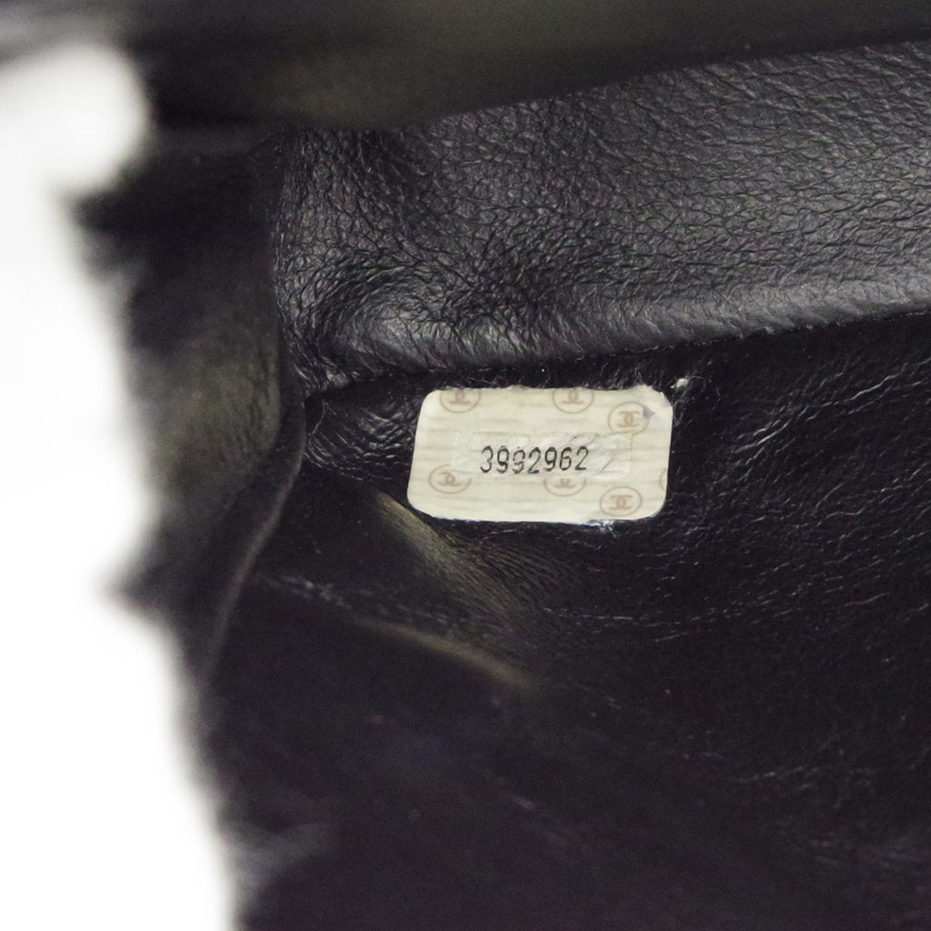 CHANEL Classic Both Side Flap Medium Handbag Black Lambskin